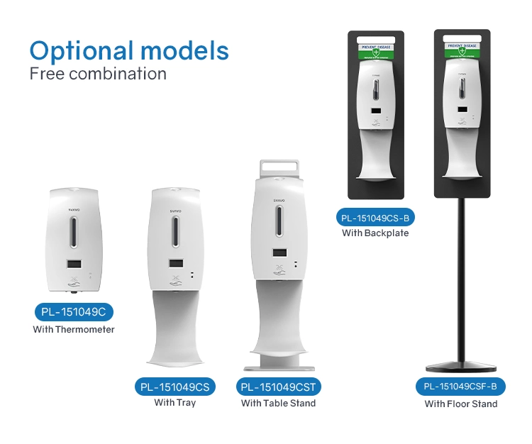 Svavo Thermometer Sensor Temperature Automatic Hand Sanitizer Soap Dispenser for Hotel