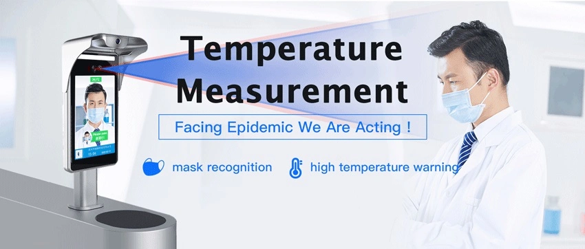 Thermal & Optical Face Recognition Camera 8 Inch Temperature Check Kiosk