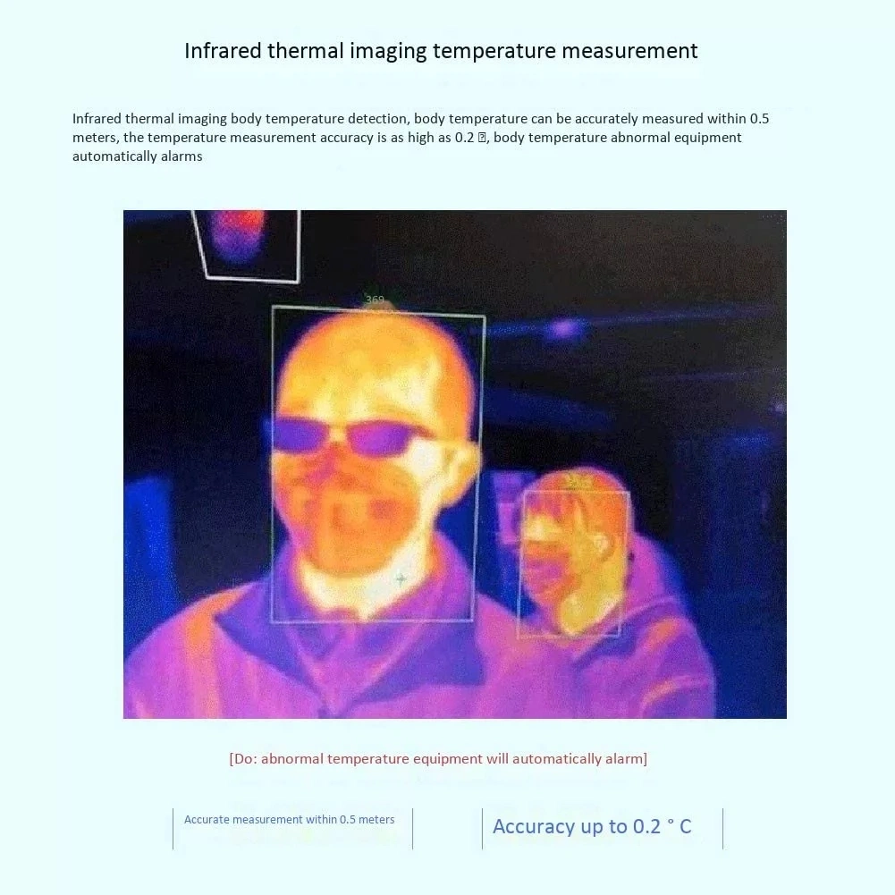 8" Body Temperature Scanning Kiosk with Facial Recognition System, Temperature Check and Measurement Kiosk with Automated Hand Sanitizer