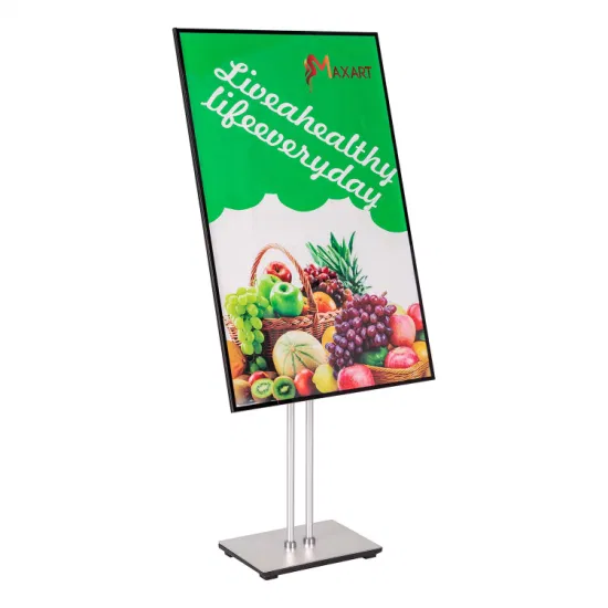 Scatola luminosa ultra sottile a LED pubblicitaria con poster frontale in alluminio per negozio