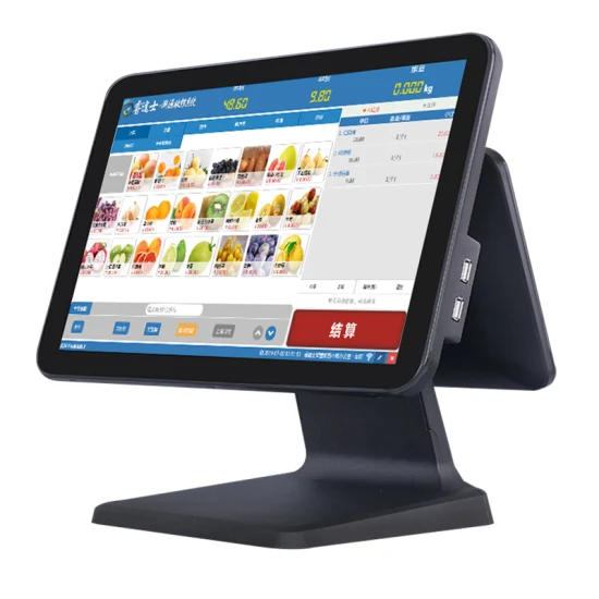 Terminali di sistema POS da 15,6 pollici più economici Display a doppio schermo Computer OEM All in One Touch Screen Sistema POS Software di vendita al dettaglio Android/Vince POS Machine